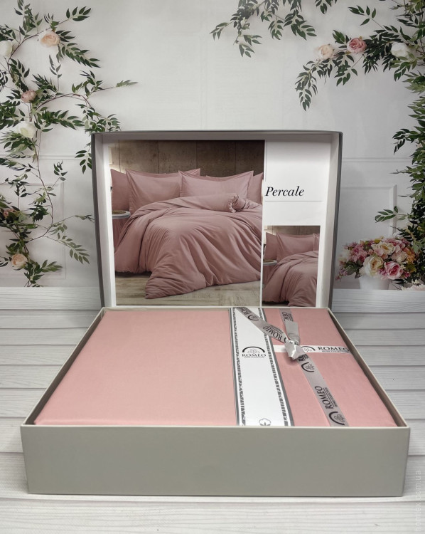 Постільна білизна Romeo Home Percale тенсел пудровий євро