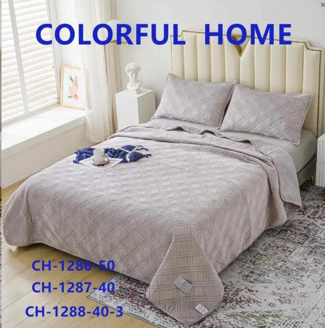 Покрывало велюровое Colorful Home 210x230 см с наволочками Ромб, модель 3