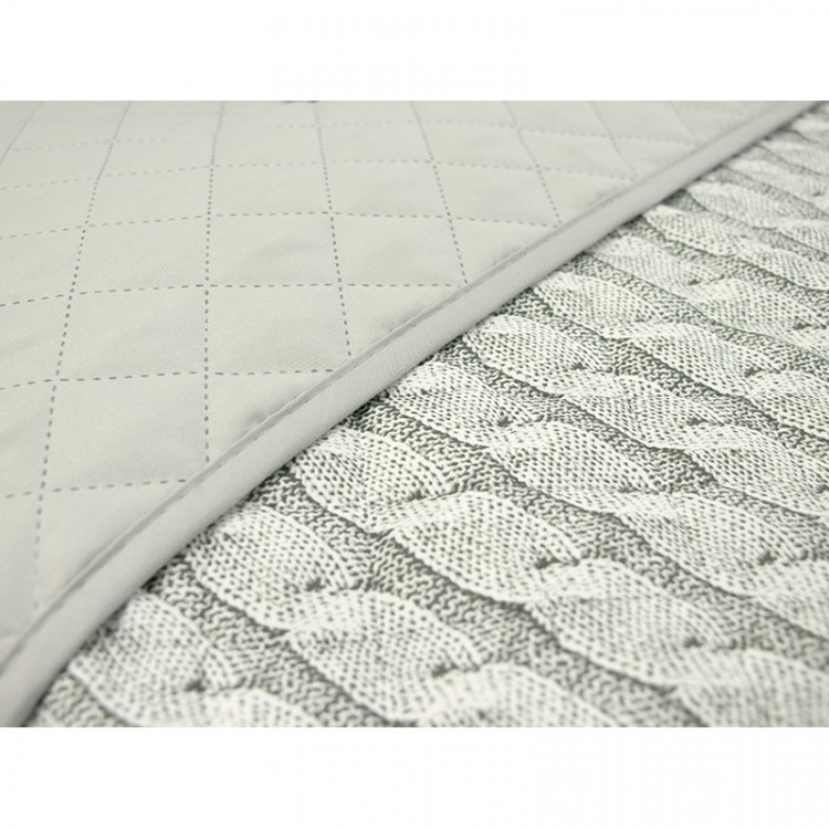 Покривало Руно двостороннє декоративне Grey (сіре) Braid 150x212 см
