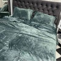 Постельное белье Colorful Home Monica велюр мятное евро (1)