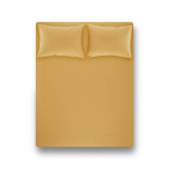 Простынь на резинке с наволочками Penelope - Laura mustard горчичная 200х200+35 см + 50х70 см (2 шт.)