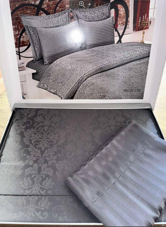 Постільна білизна Maison Dor PEARL ANTRASIT (світло-антрацитова) євро