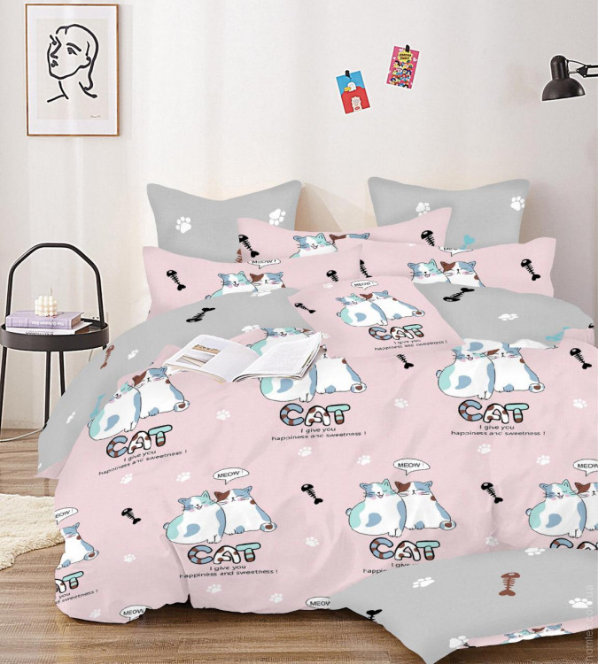 Постельное белье Zastelli Cats on Pink двуспальный
