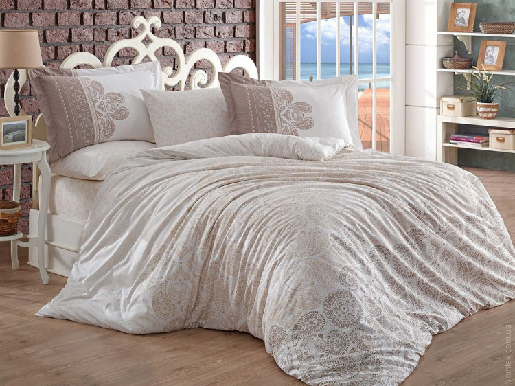 Постельное белье Hobby Poplin Irene бежевый евро