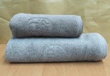 Набор махровых полотенец Zeron из 2-х штук (50х100 см + 70х150 см) светло - серые 