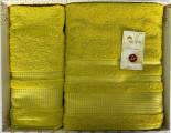 Набір рушників Arya Hera жовтий 50х90 см + 70x140 см