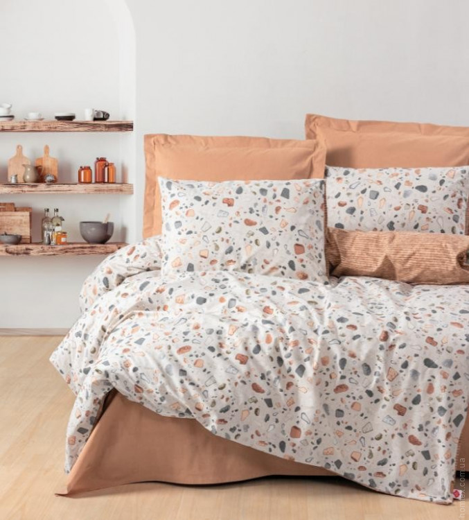 Постельное белье Cotton Box Minimal Oniks Karamel евро