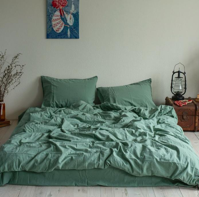 Постільна білизна La Modno Sage Green Stonewashed сімейна
