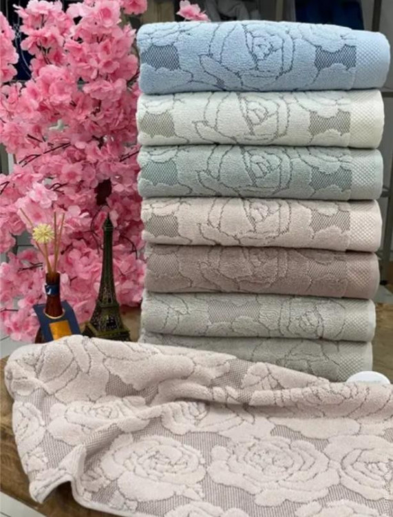 Набір махрових рушників Ikra Life Rose antr 50x90 см + 70х140 см