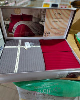 Набор постельного белья с пике - покрывалом Decolinda Sera Bordo - Gri евро