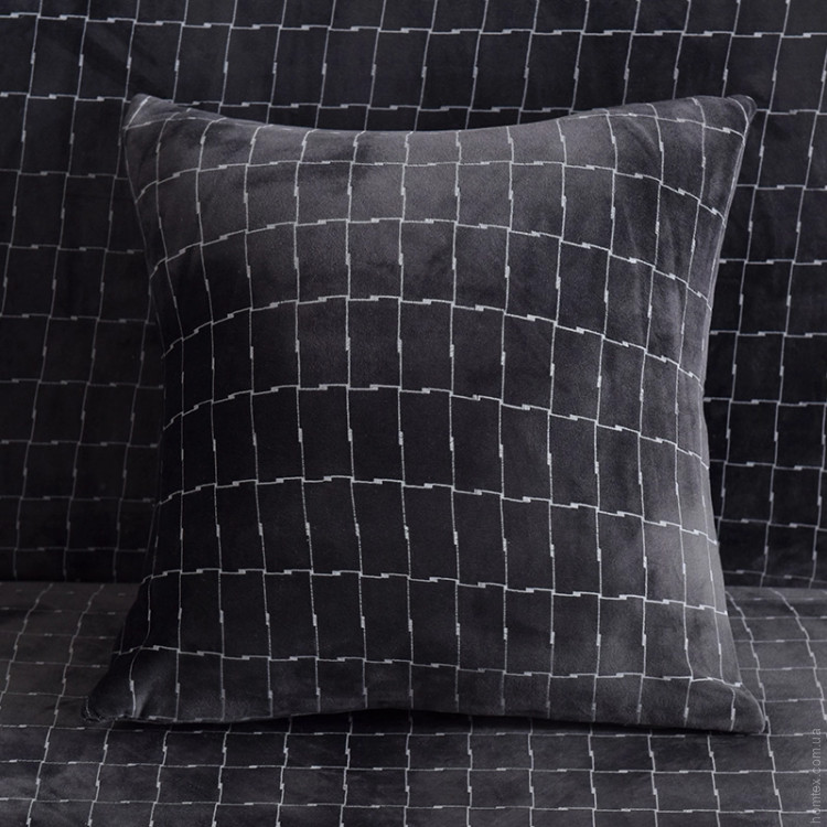 Декоративная наволочка микрофибра Homytex 45x45 см темно-серая Декоративная наволочка микрофибра Homytex 45x45 см темно-серая