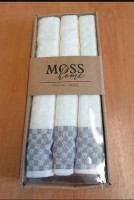 Набор вафельных полотенец Moss Home из 3-х штук 45х70 см, темно-серый кант Набор вафельных полотенец Moss Home из 3-х штук 45х70 см, темно-серый кант
