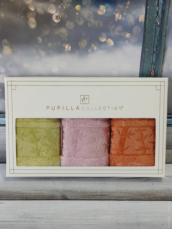 Набор бамбуковых полотенец для рук Pupilla Elitt из 3-х штук 30х50 см, модель 3