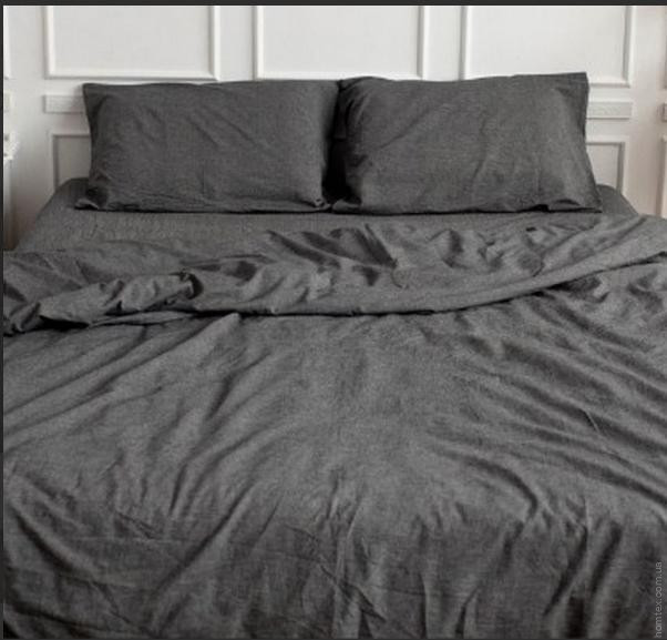 Простирадло Almira Mix на гумці Варена Бавовна Преміум Графіт 180x200+30 см 