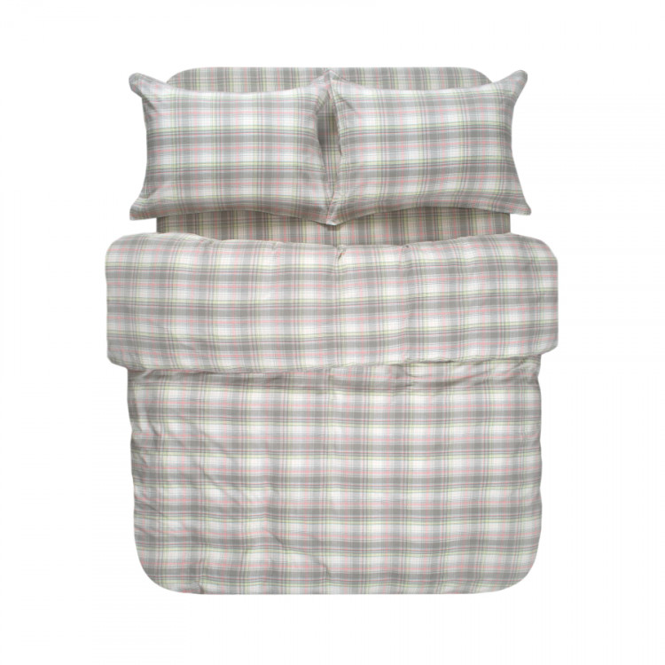 Постельное белье Lotus Home Checked Madras серый евро