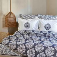 Постельное белье Karaca Home - Moni indigo индиго pike jacquard 200х220 см евро
