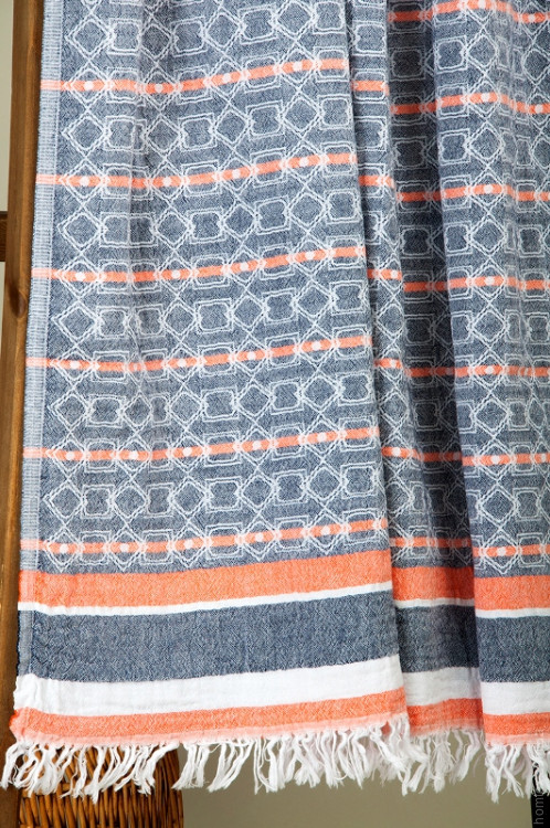 Полотенце пляжное Barine Sailor Oranj-Navy 90х160 см 