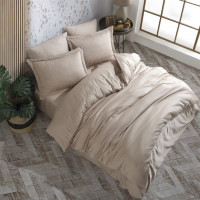 Постельное белье Hobby Exclusive Sateen Diamond Cizgili бежевое евро
