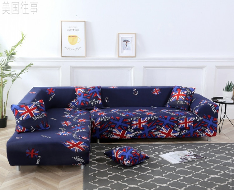Набор чехлов HomyTex на угловой диван 3.2 Британия синяя