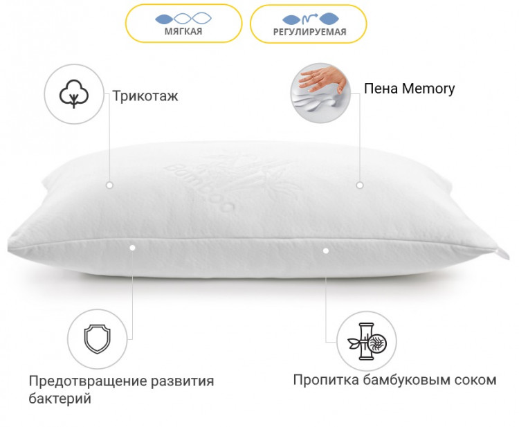 Подушка Memory Mirson Julia 40x60 см, №766 мягкая