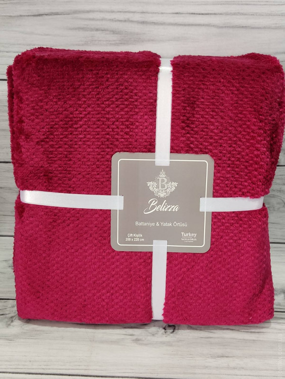 М'який плед із мікрофібри Belizza Kurtchuk 200x220 см червоний