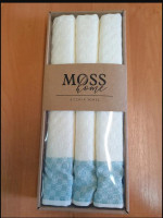 Набор вафельных полотенец Moss Home из 3-х штук 45х70 см, голубой кант Набор вафельных полотенец Moss Home из 3-х штук 45х70 см, голубой кант