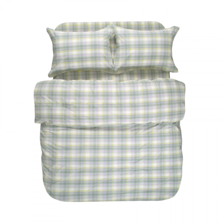 Постельное белье Lotus Home Checked Madras зеленый евро