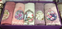 Набор махровых полотенец Swan из 5-ти штук 40x60 см. с цветочным принтом