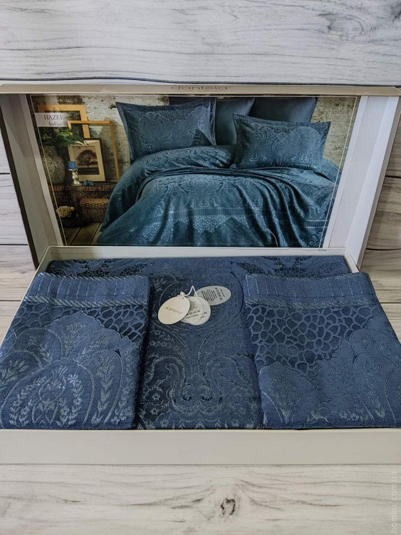 Покривало Dantela Vita Hazel Indigo (індиго) 260x260 см