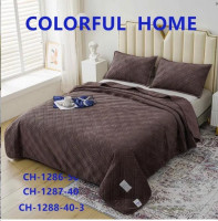 Покрывало велюровое Colorful Home 210x230 см с наволочками Ромб, модель 6