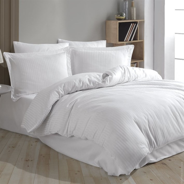 Постельное белье Hobby Exclusive Sateen Diamond Cizgili белое евро