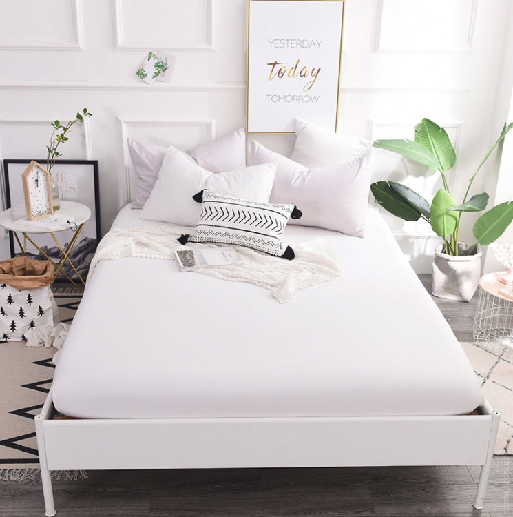 Простынь Mirson 11-2107 White бязь 80x200 см на резинке по периметру