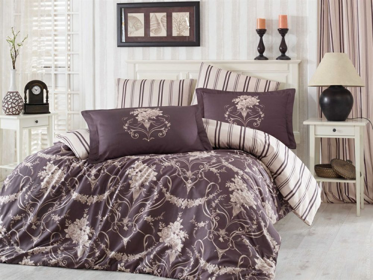 Постельное белье Hobby Exclusive Sateen Ornella бежевый с наволочками ...