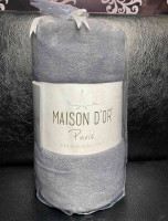 Махровая простынь на резинке Maison D'or Серая 180x200 см с наволочками 