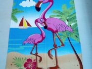 Пляжное полотенце Махра/велюр 75х150см. Фламинго 1