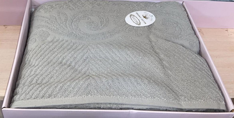 Махровая простынь Gulcan Natural Popy 200x220 см серая
