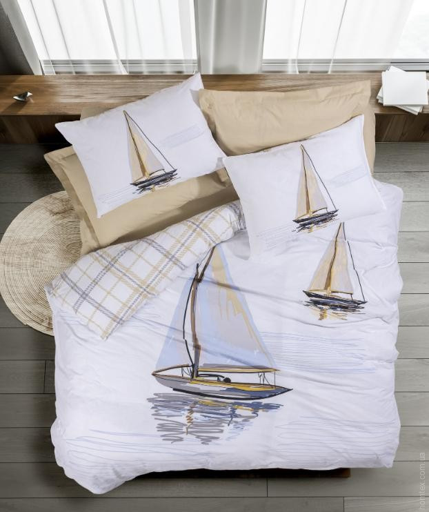Постельное белье Cotton Box Maritime Wind Bej евро