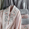 Банный набор из халатов и полотенец Dantela Vita LAROSA PUDRA GRI PAMUK из 6-ми предметов