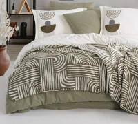 Постільна білизна Istanbul Babil haki євро з пледом Постільна білизна Istanbul Babil haki євро з пледом