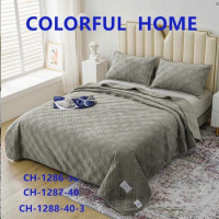 Покрывало велюровое Colorful Home 210x230 см с наволочками Ромб, модель 7