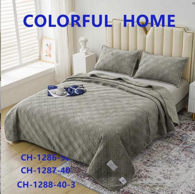 Покрывало велюровое Colorful Home 210x230 см с наволочками Ромб, модель 7