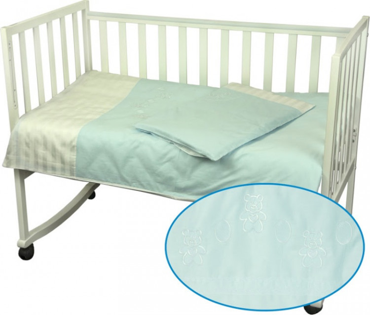 Постельное белье в детскую кроватку Руно "Люкс" голубой