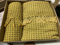 Набір вафельних рушників Gold Soft Life з 2-х штук 50х90 см + 90х160 см, модель 6