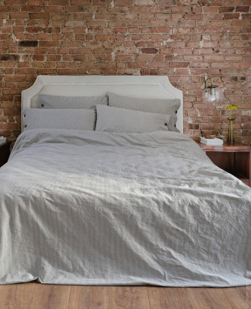 Постільна білизна Lotus Home Washed cotton Pinstripe antracite полуторний
