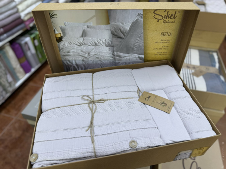 Постельное белье Sikel Siena gri из муслина евро