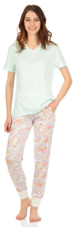 Комплект Miss First Glicine салатовый штаны+футболка