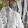 Банный набор из халатов и полотенец Dantela Vita VICTORIA KREM GRI PAMUK из 6-ми предметов