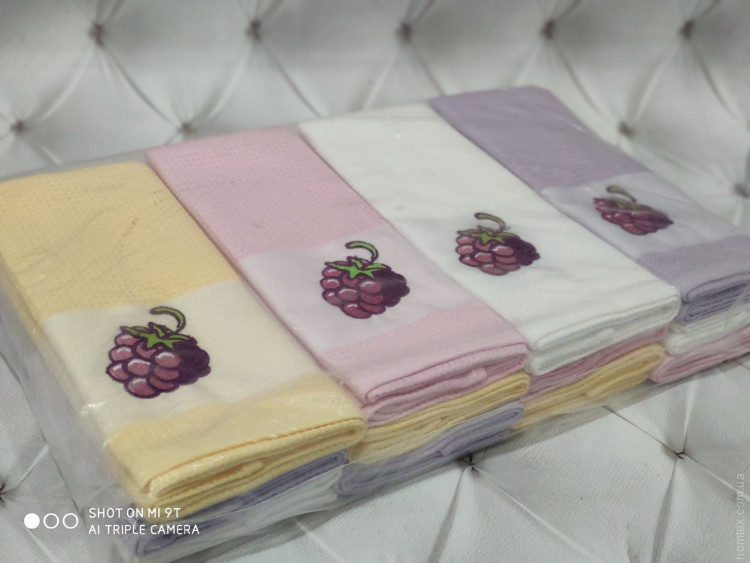 Набор вафельных кухонных полотенец Fruits 40x60 см из 12 шт