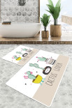 Набор ковриков для ванной Chilai Home Pink cactus 60x100 см + 50x60 см