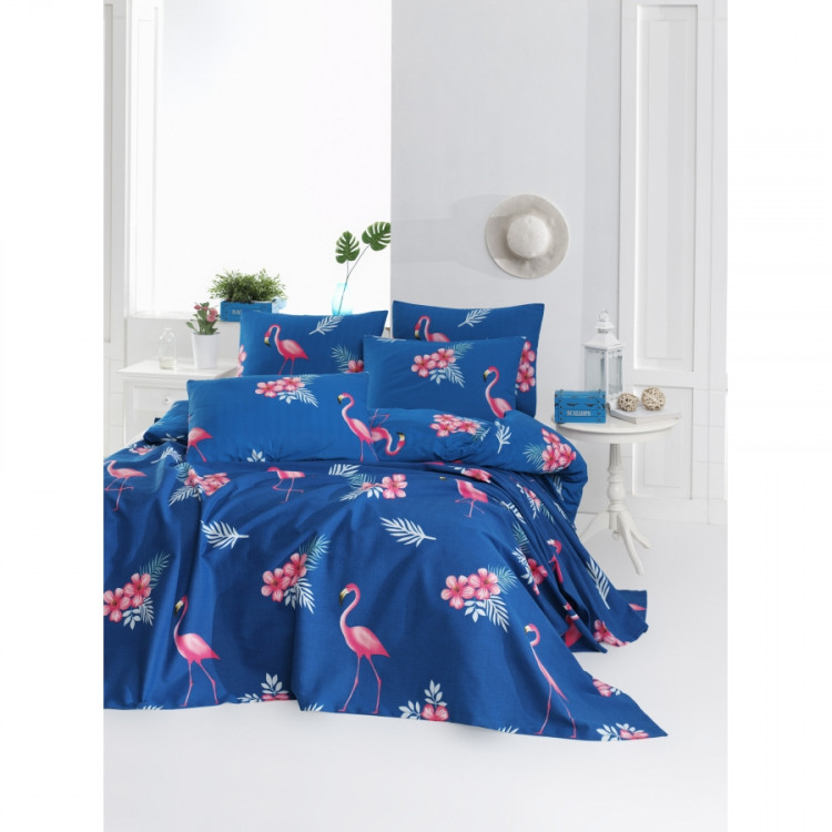 Покрывало пике Lotus Home Perfect - Flamingo голубое 160х235 см